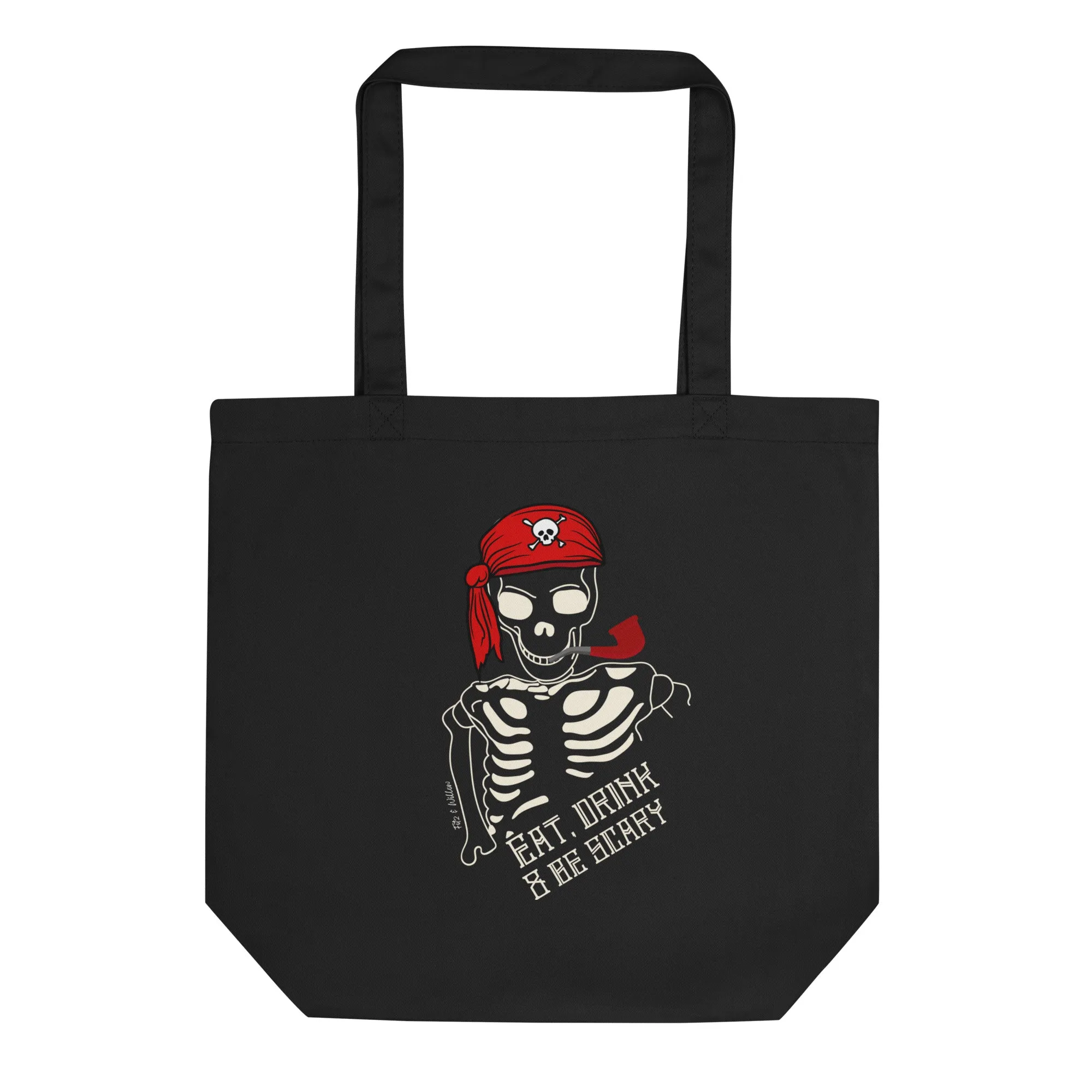 Halloween Skull Tote: Eat, Drink & Be Scary Vegan Bag