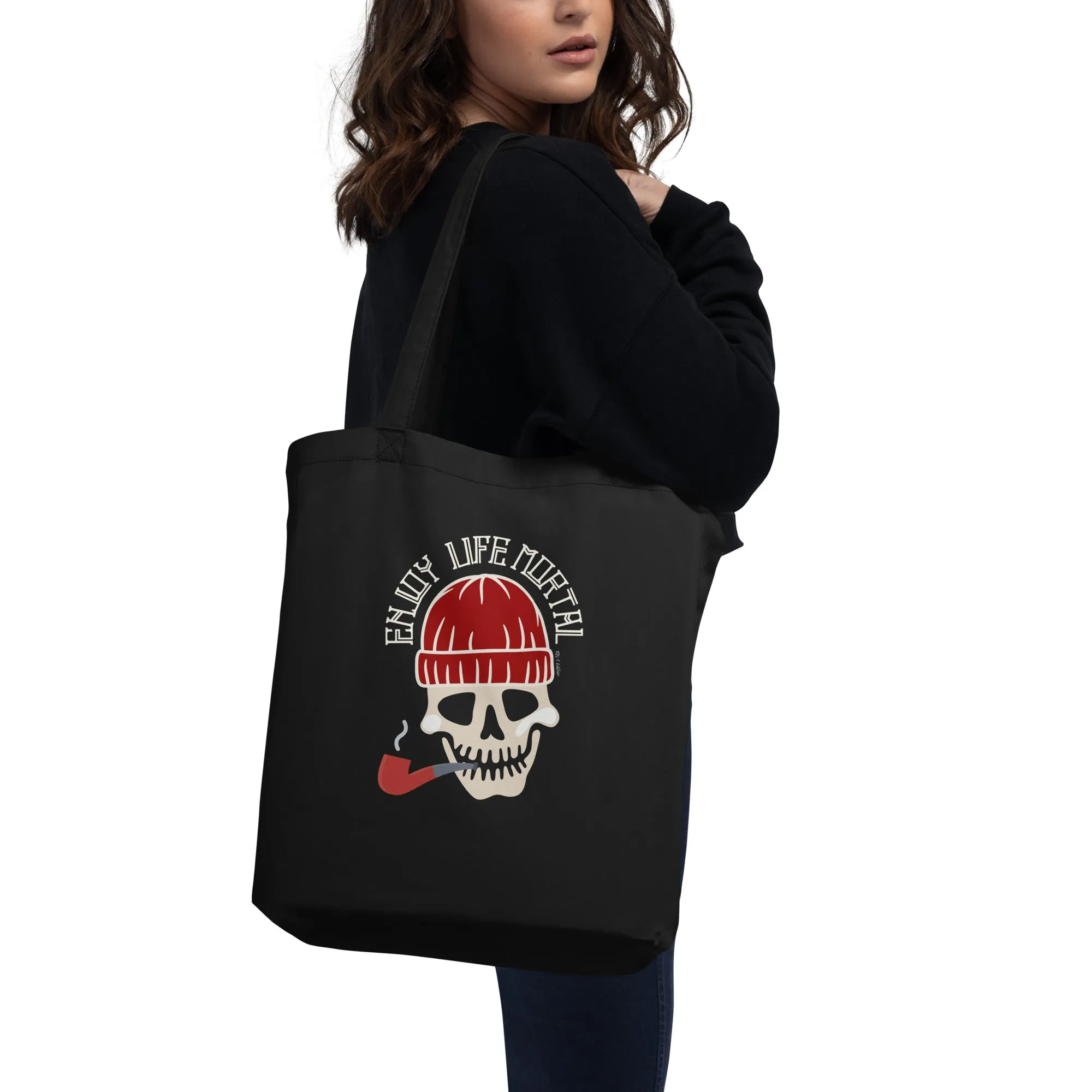 Halloween Skull Tote: Eat, Drink & Be Scary Vegan Bag