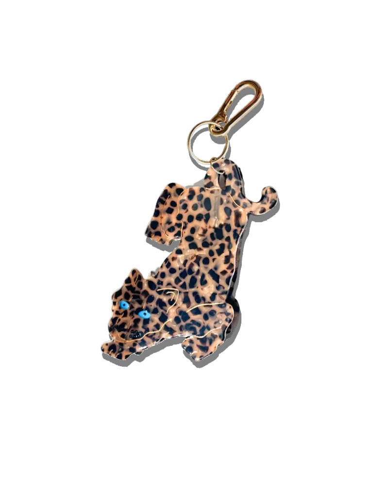 Hand-painted Leopard Bag Charm   Keychain | Eco-Friendly