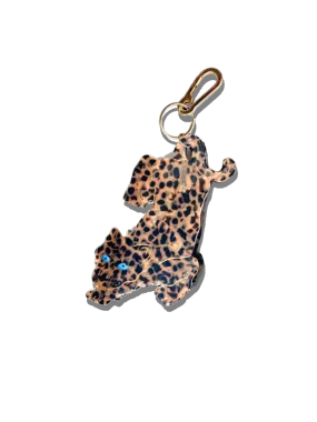 Hand-painted Leopard Bag Charm   Keychain | Eco-Friendly