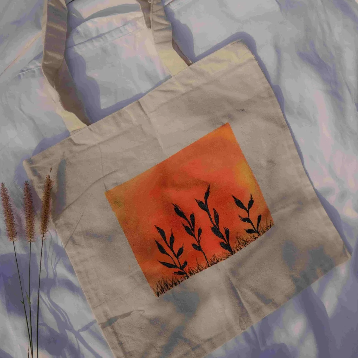 Handpainted Sunset Tote Bag