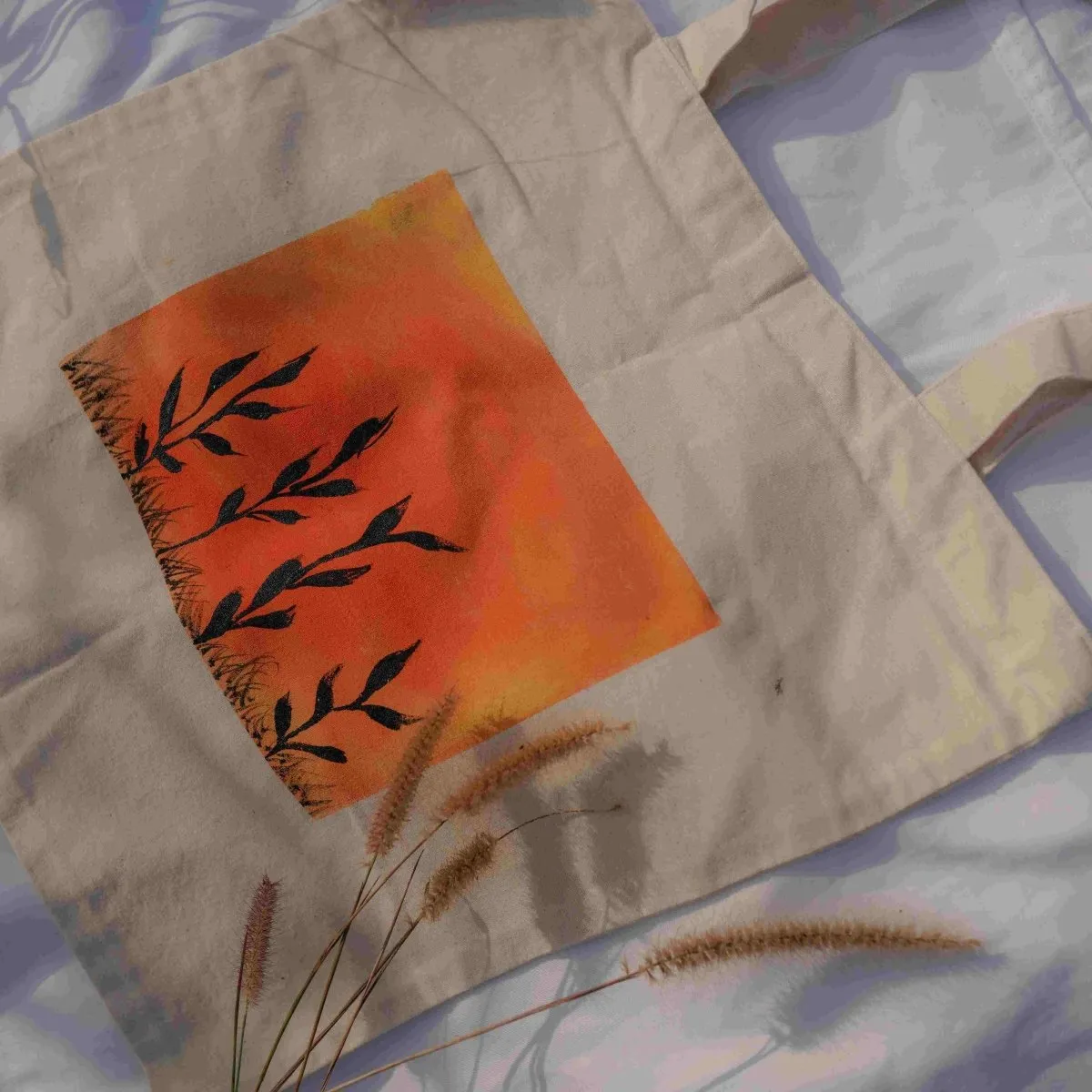 Handpainted Sunset Tote Bag