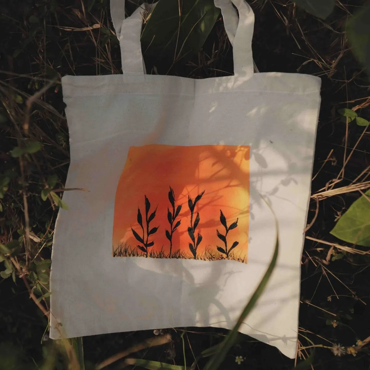 Handpainted Sunset Tote Bag