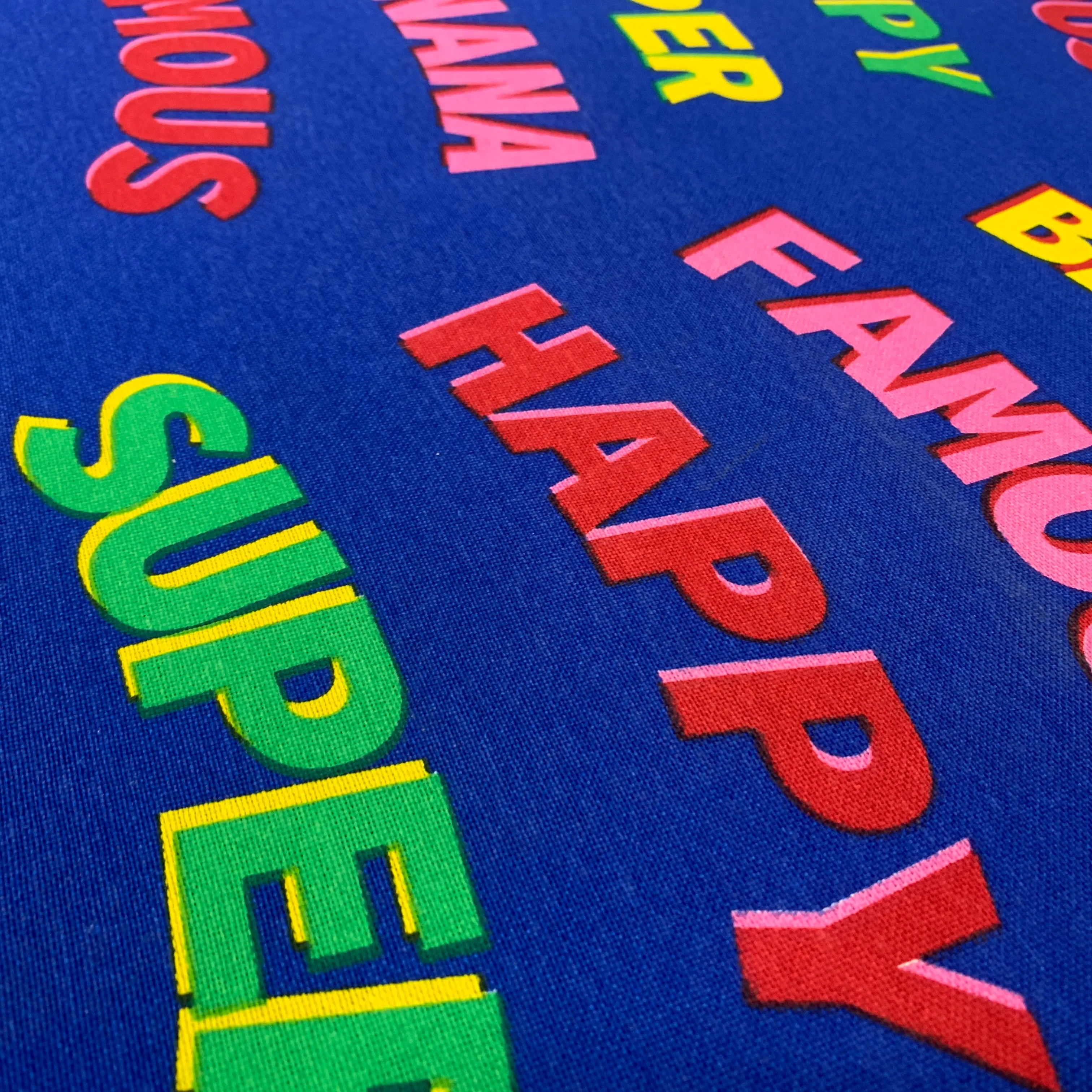 ‘Happy’ Printed Canvas Fabric