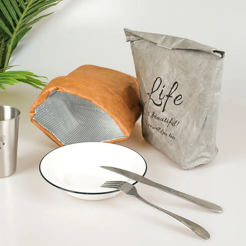 Ice Pack Kraft Paper Lunch Bag Environmentally Friendly And Degradable Tyvek Aluminum Film Lunch Box Bag Thermal Bag