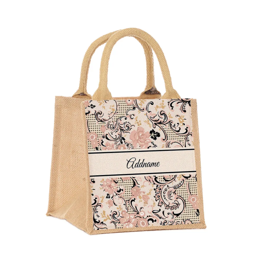 Imperial Charm Oriental Series Jute Tote Bag [FREE Custom Add Name]