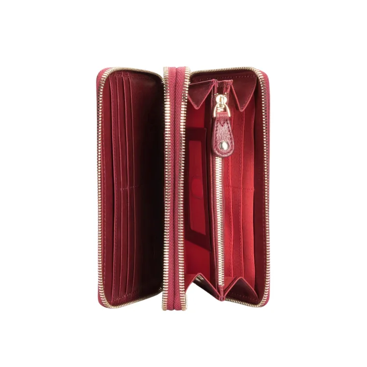 Jekyll & Hide Double Zip Wristlet Purse - Red