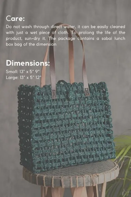 Kadam Haat - Andmade Sabai Grass Mesh Bag - (Indigo)