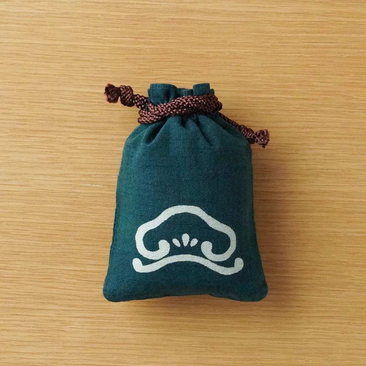 Katazome Small Talisman Bag - Pine -,  Drawstring Pouch,  Japanese traditional craft bag