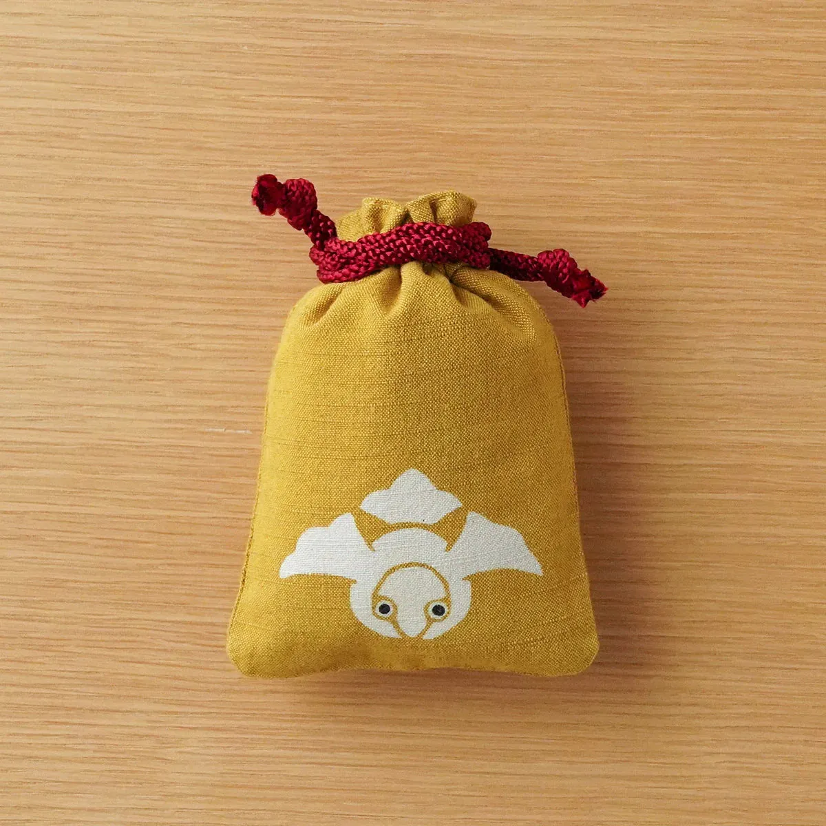 Katazome Small Talisman Bag - Sparrow -,  Drawstring Pouch,  Japanese traditional craft bag