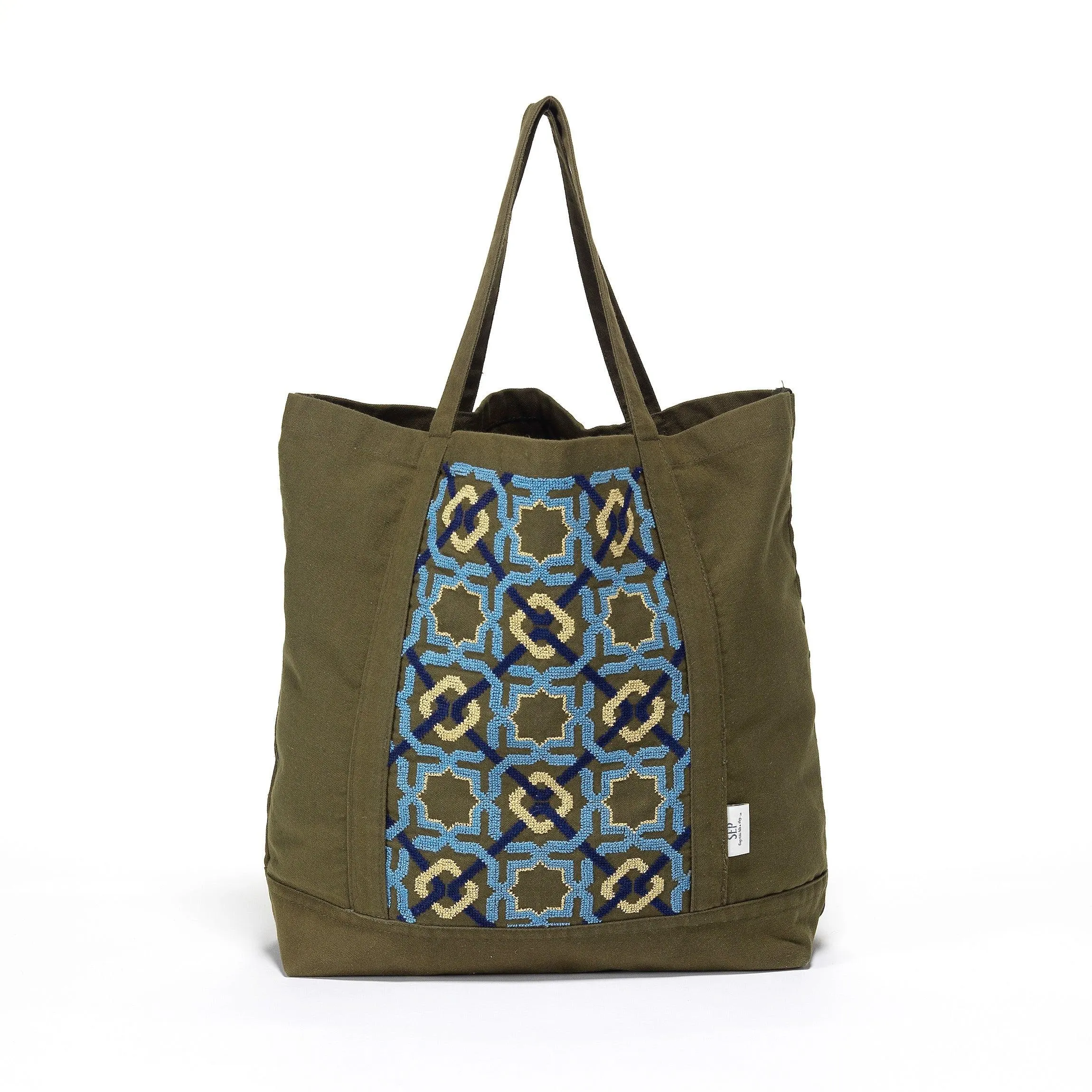 KHAKI CANVAS BAG ALHAMBRA