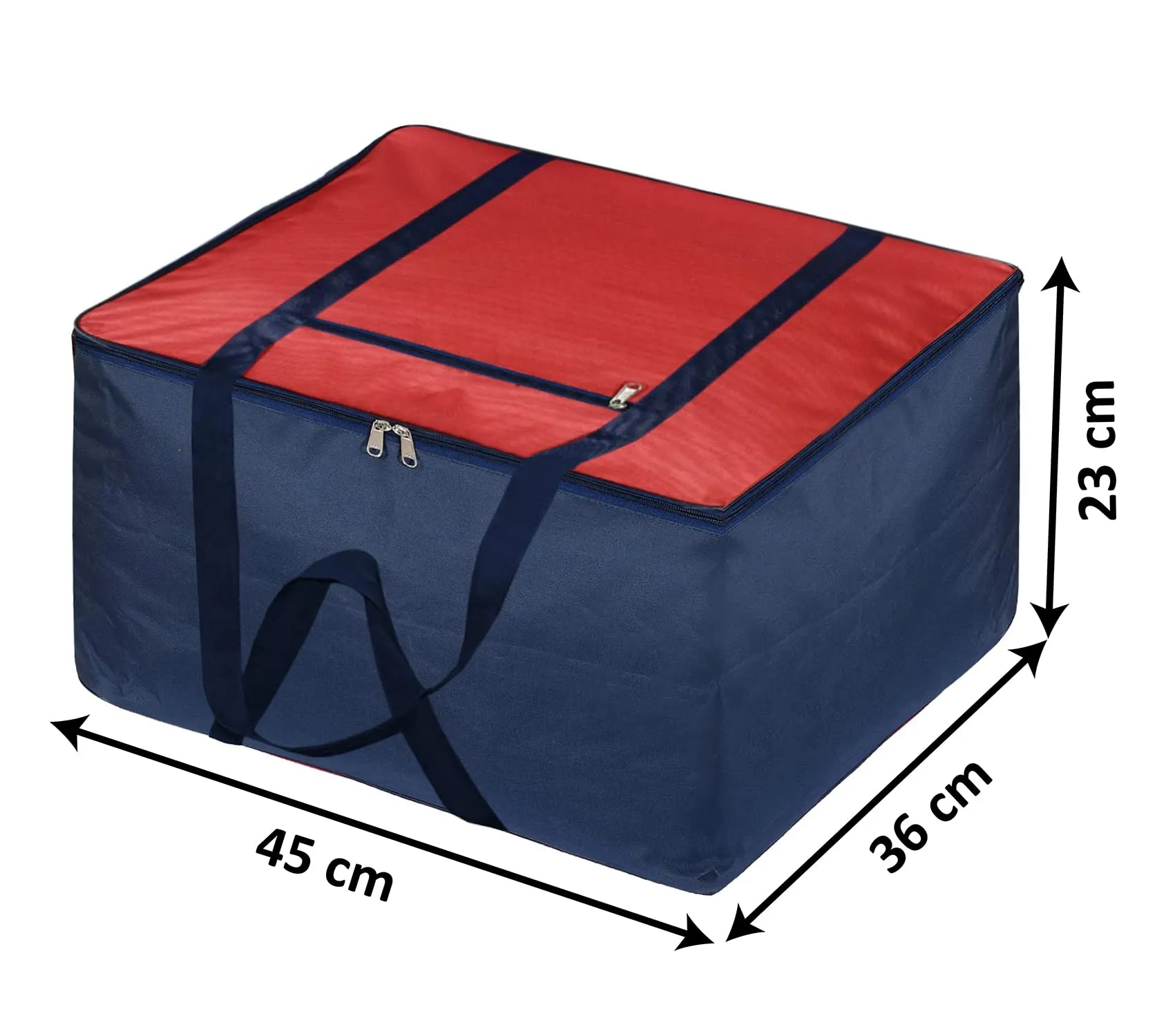 Kuber Industries Moisture Proof Wardrobe Organizer Storage Bag For Clothes With Zipper Closure and Handle- Pack of 2 (Red & Blue)-HS43KUBMART26659