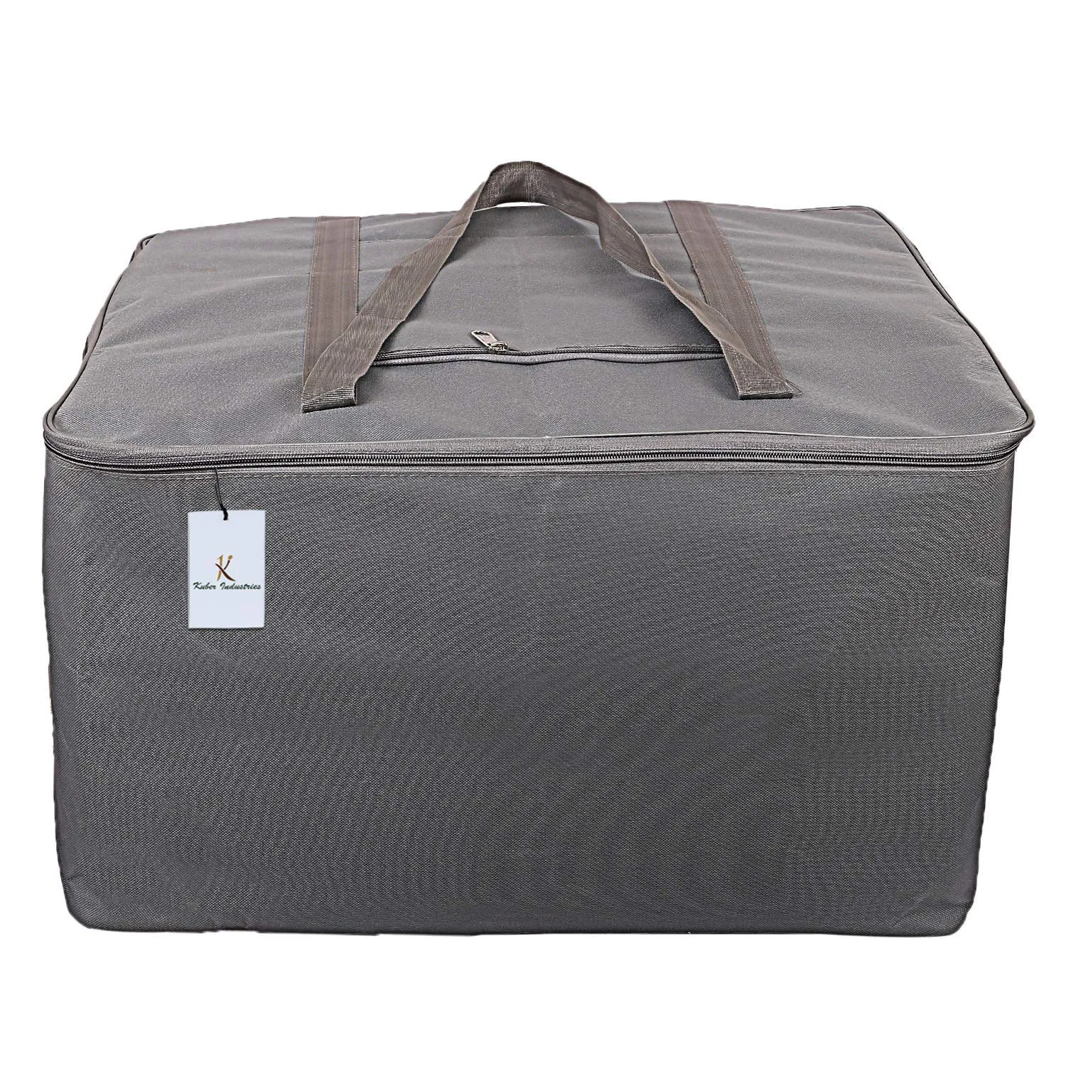 Kuber Industries Rexine Rectangular Jumbo Underbed| Moisture Proof Storage Bag|Zipper Closure and Handle (Grey, CTKTC6596)