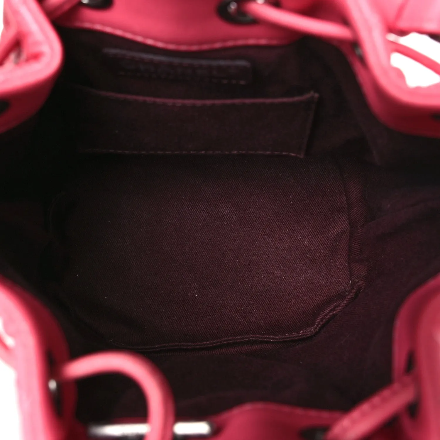 Lambskin Quilted CC Chain Bucket Bag Pink