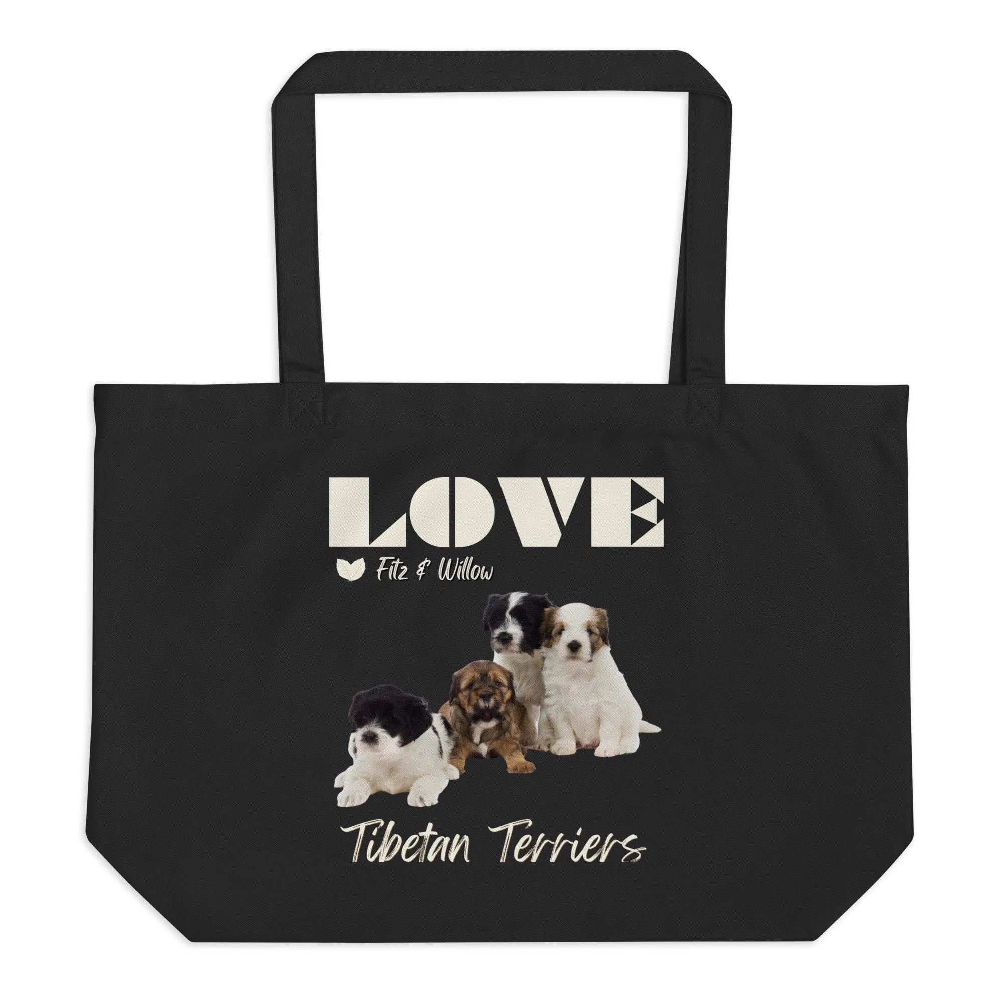 Large organic tote bag, Tibetan Terriers