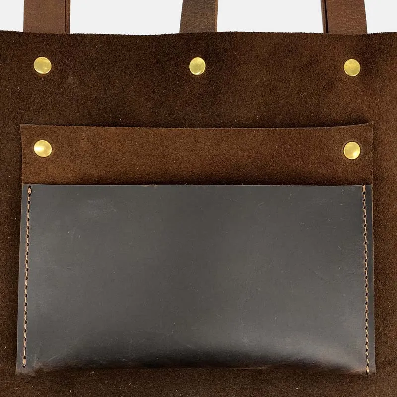 Leather Tote Bag - Dark Brown