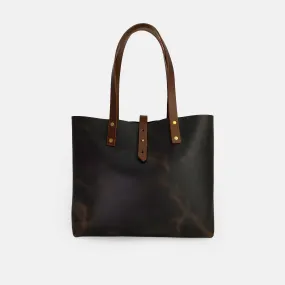 Leather Tote Bag - Dark Brown