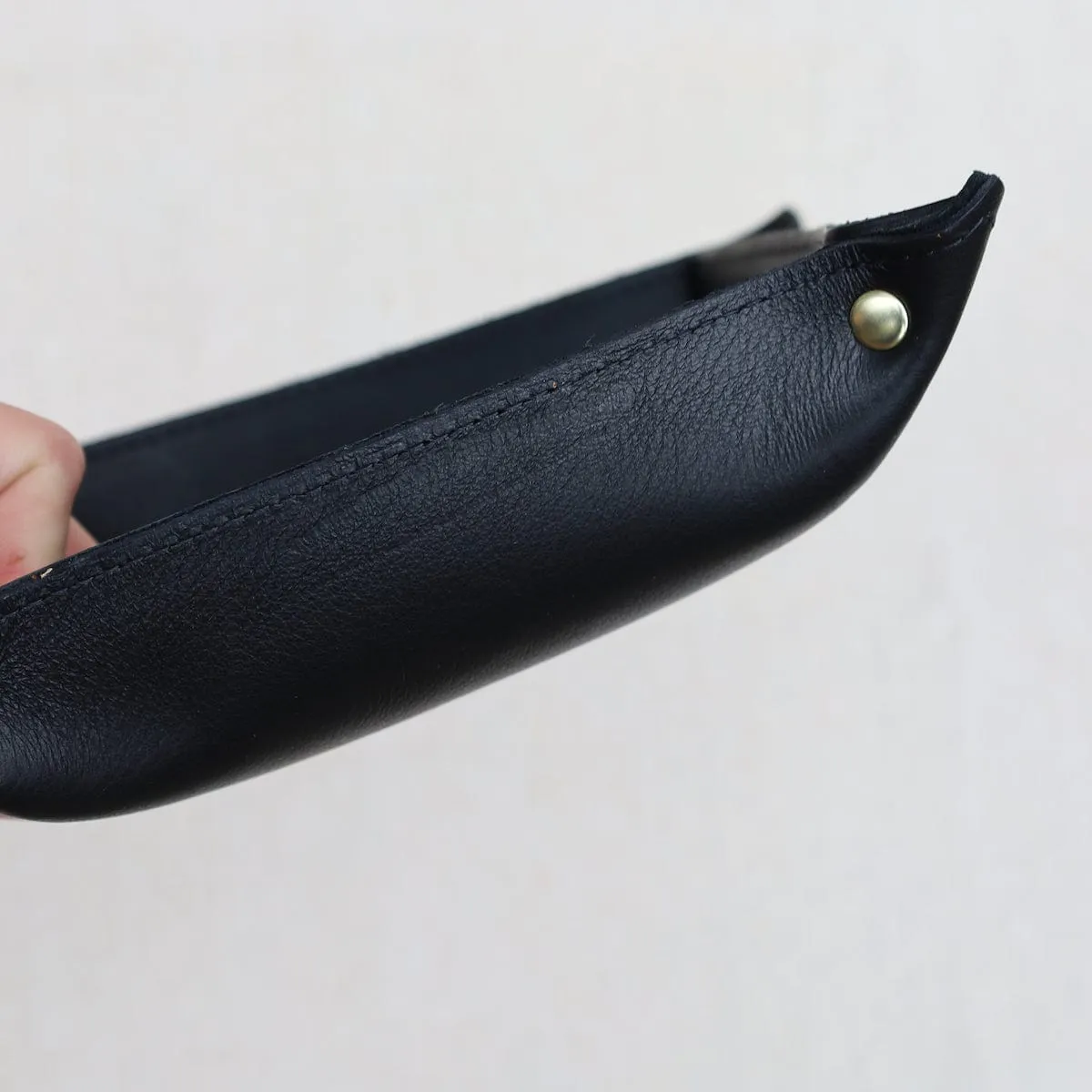 Leather Valet Tray in Black