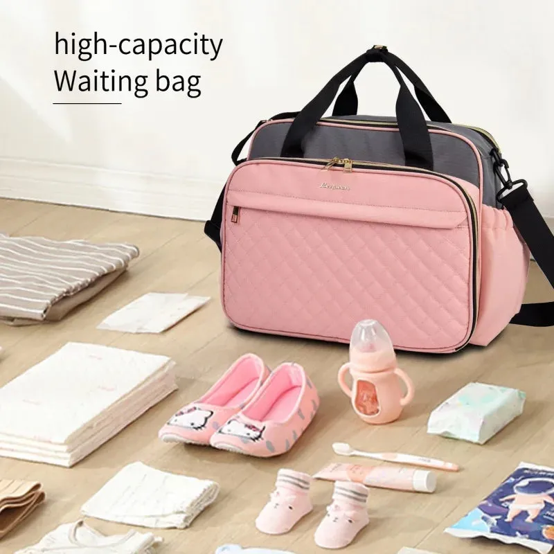 LEQUEEN New Style Waterproof Diaper Bag Black Large Capacity Travel Bag Multifunctional Maternity Mother Baby Stroller Bags