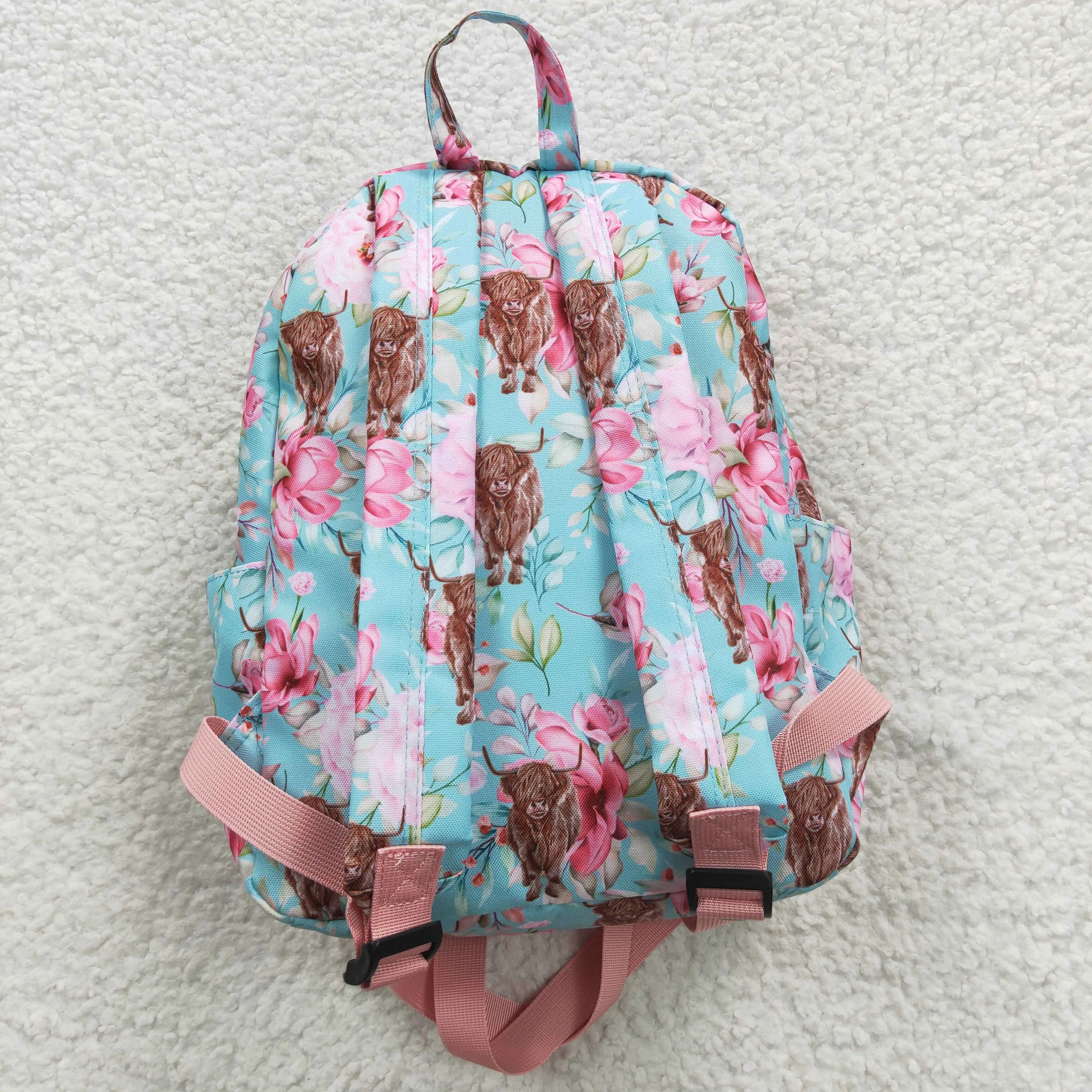 Light blue backpack highland floral bag BA0081