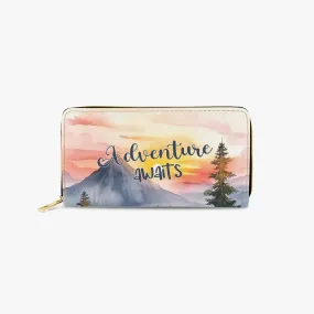 Long Type Zipper Purse - Adventure Awaits