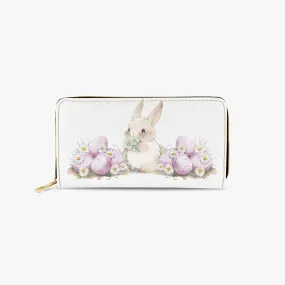 Long Type Zipper Purse, Easter, Rabbit, awd-1351