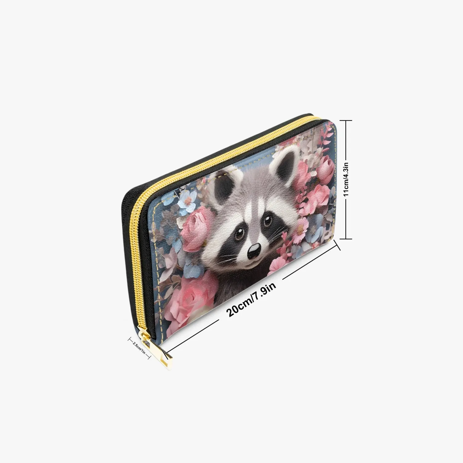 Long Type Zipper Purse, Racoon, awd-563