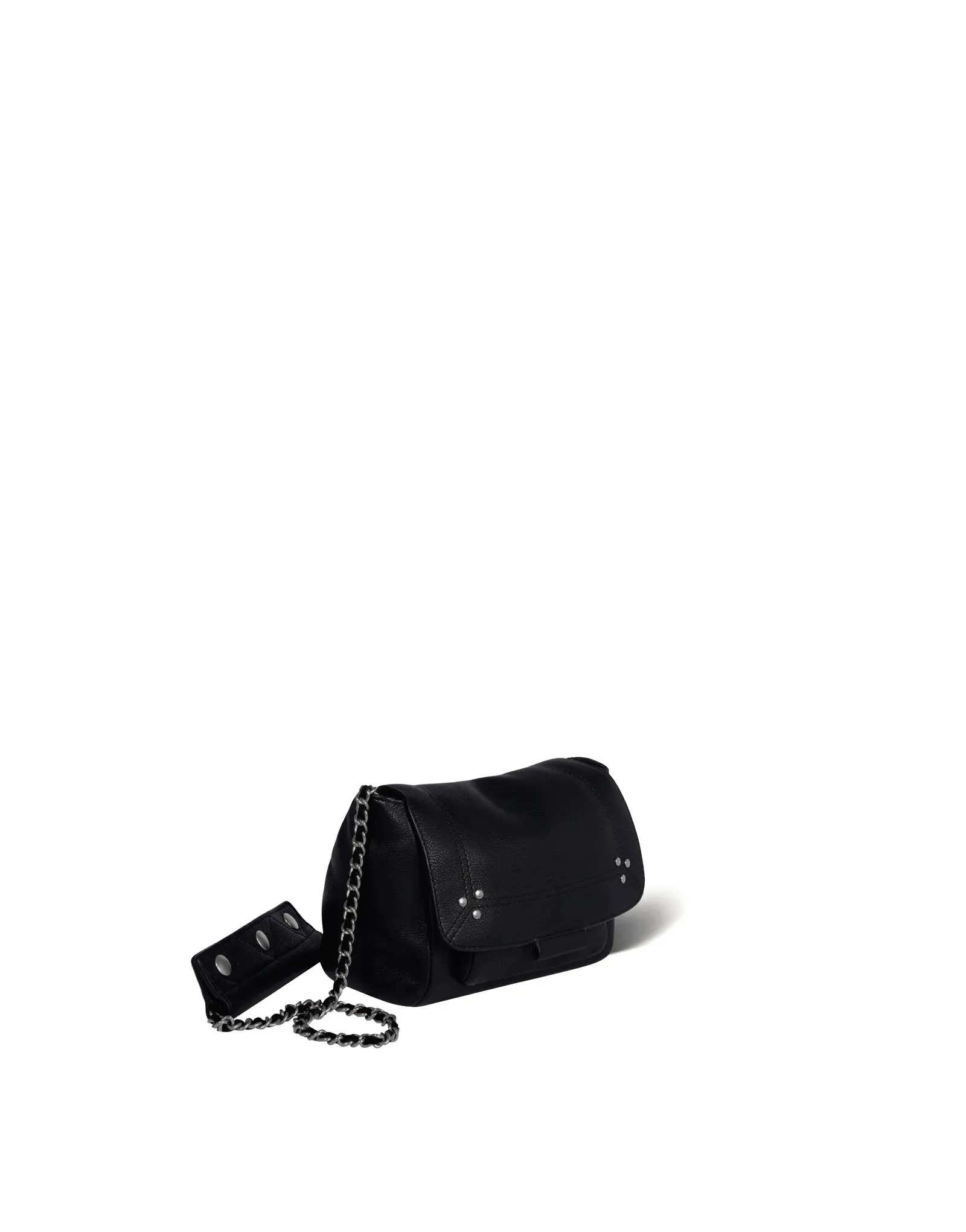 Lulu S Bag in Noir Silver Calfskin