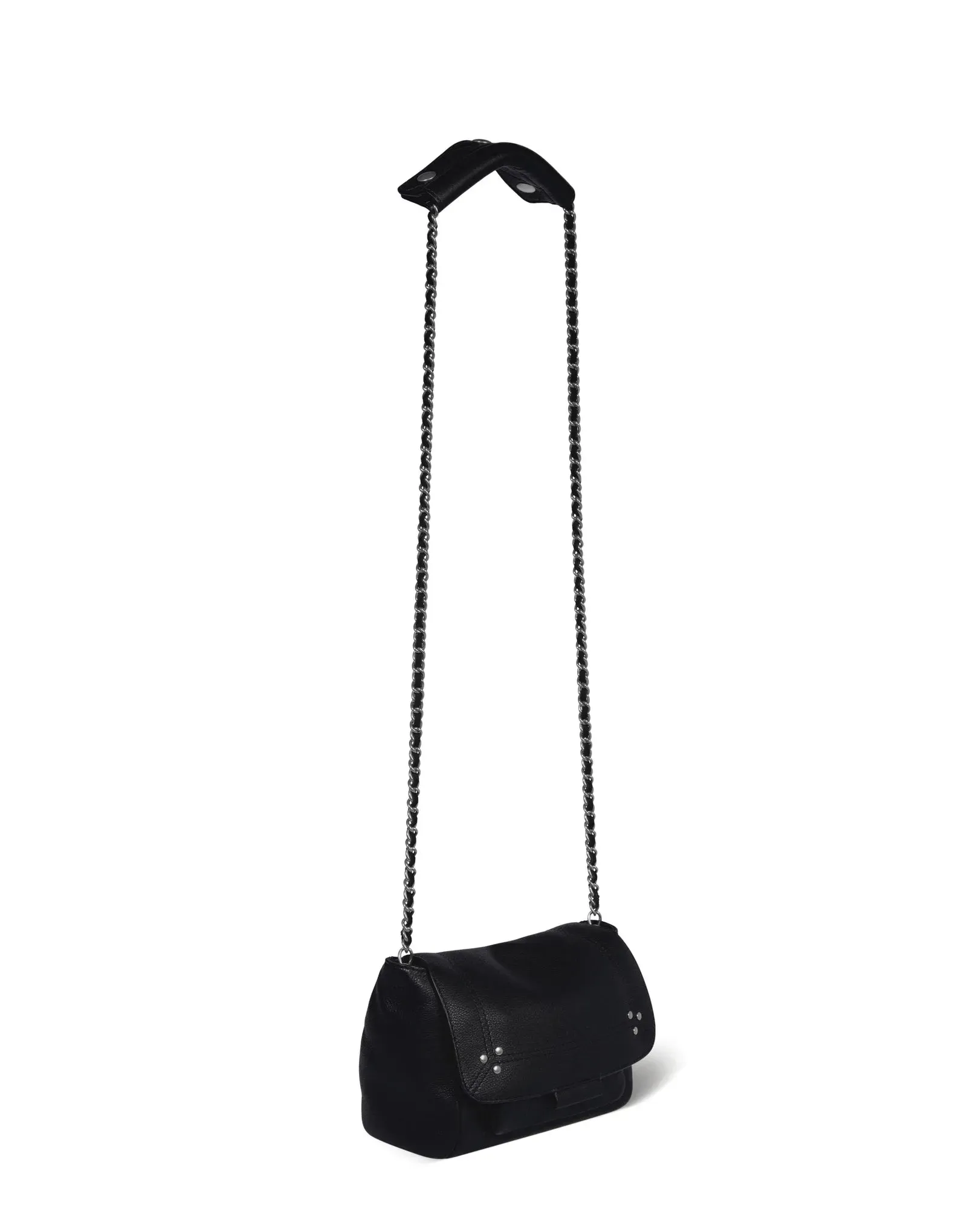 Lulu S Bag in Noir Silver Calfskin