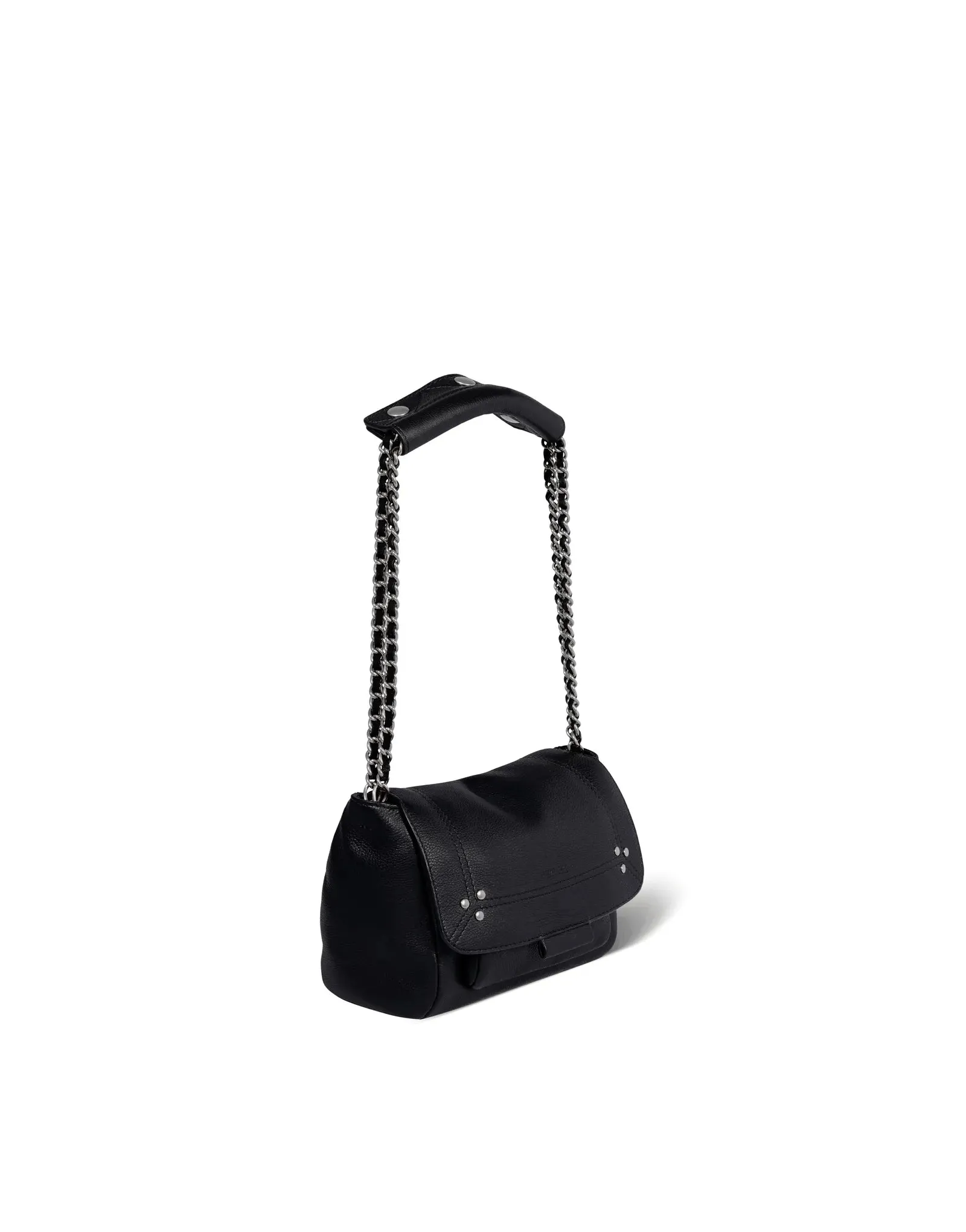 Lulu S Bag in Noir Silver Calfskin