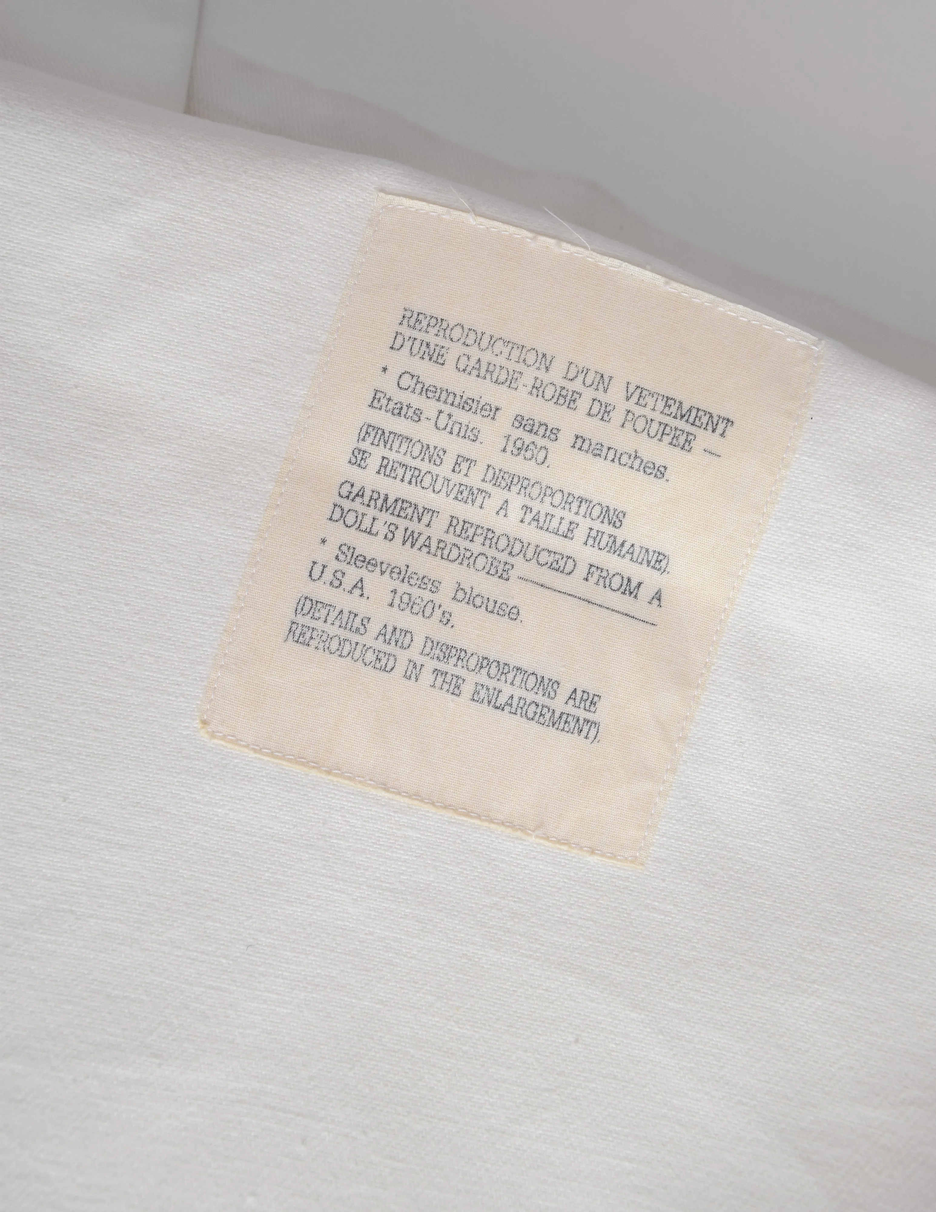 Maison Martin Margiela Vintage AW 1994 'A Doll's Wardrobe' White Sleeveless Vest Top