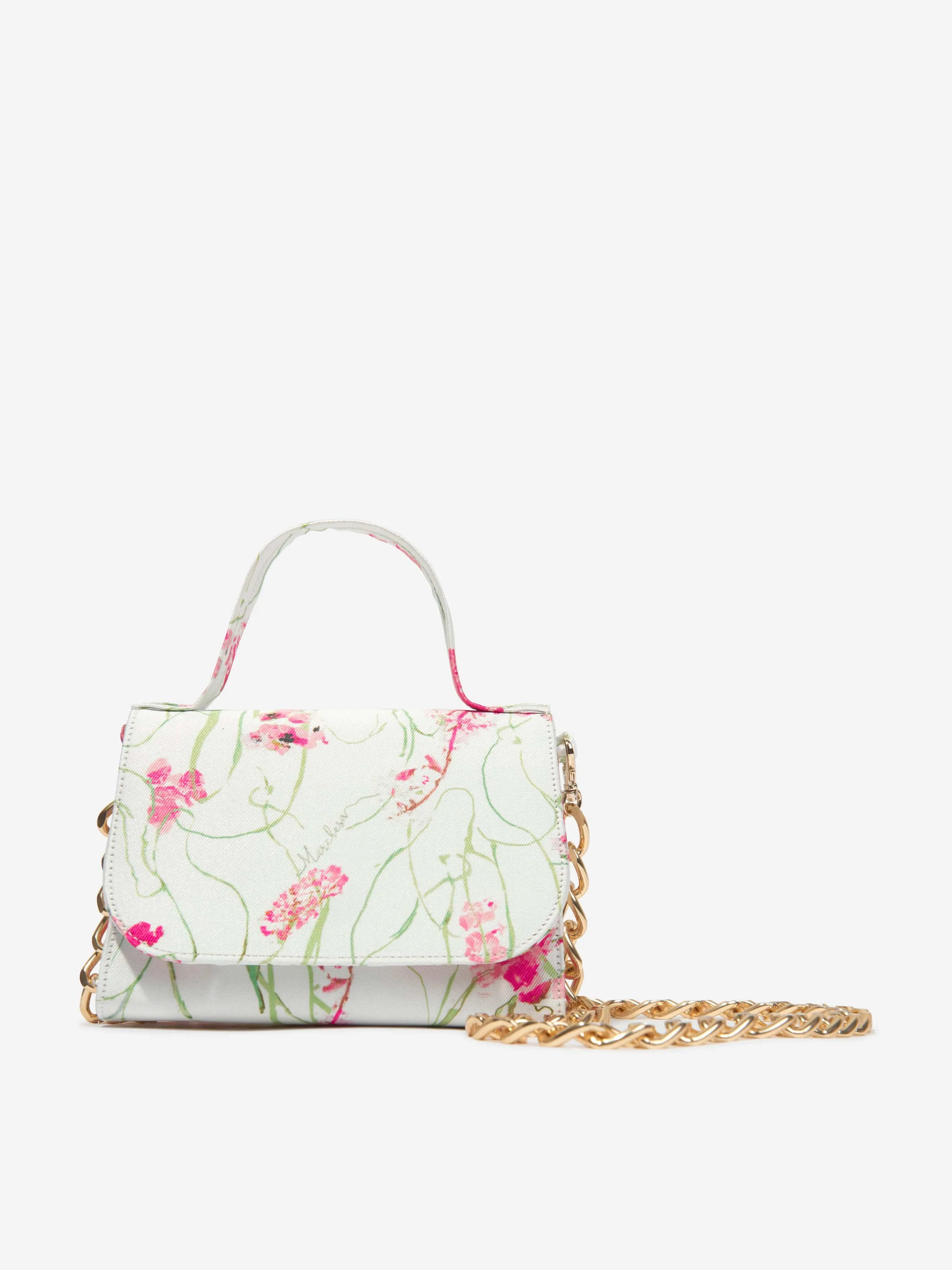 Marchesa Girls Chain Embellished Mini Bag in White (20cm)