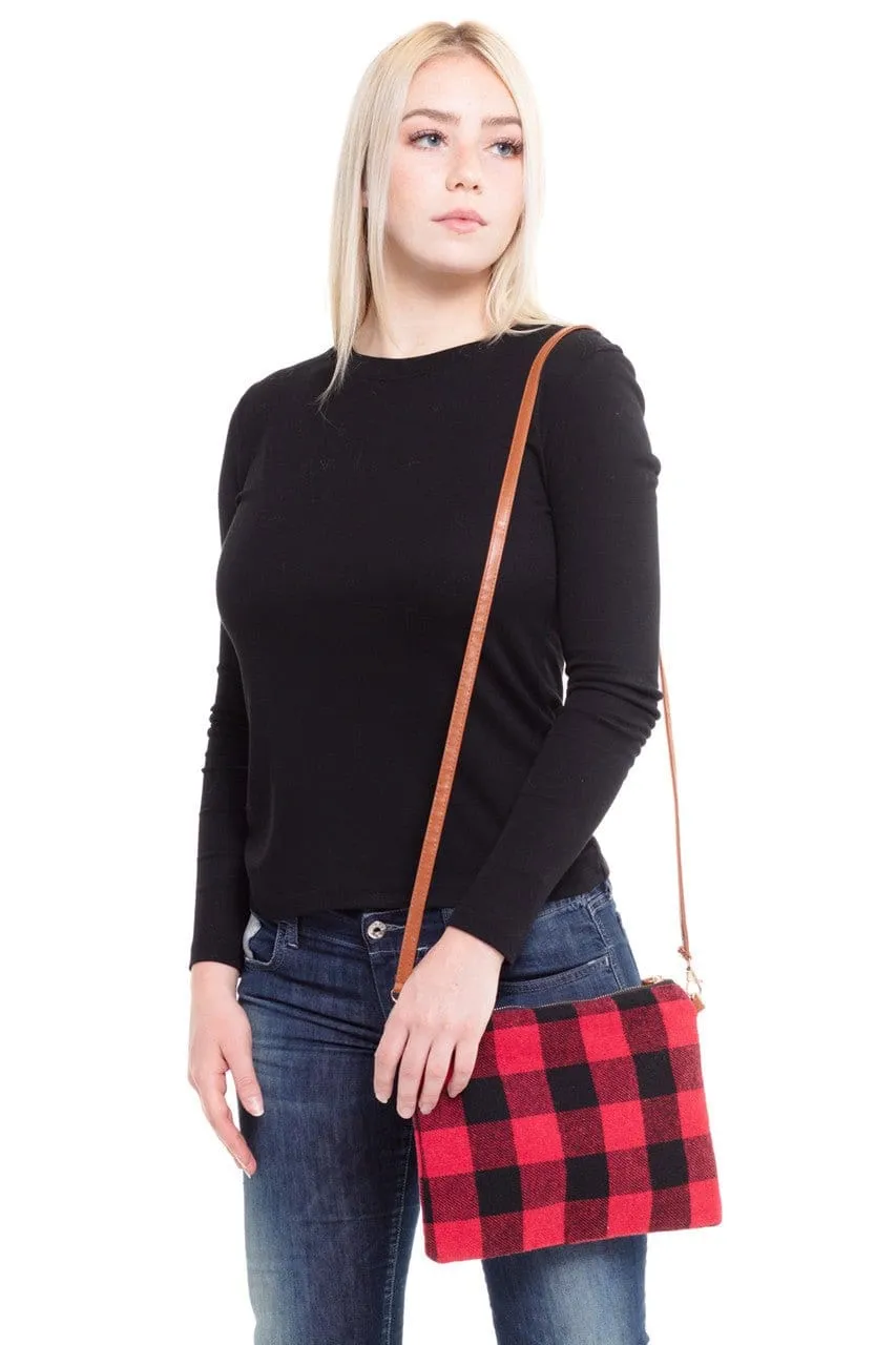 MB0065 BUFFALO PLAID CROSSBODY & WRISTLET BAG