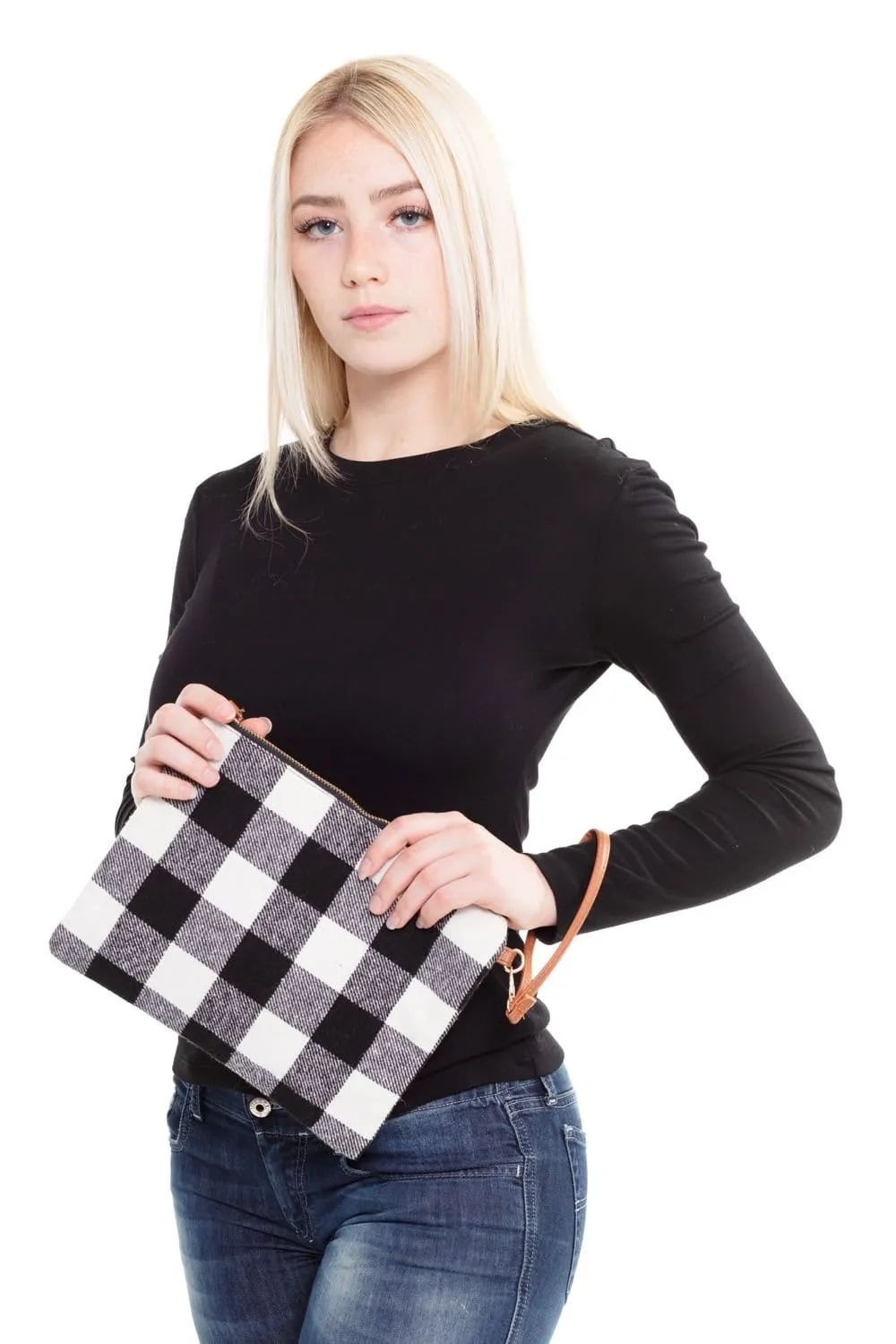 MB0065 BUFFALO PLAID CROSSBODY & WRISTLET BAG