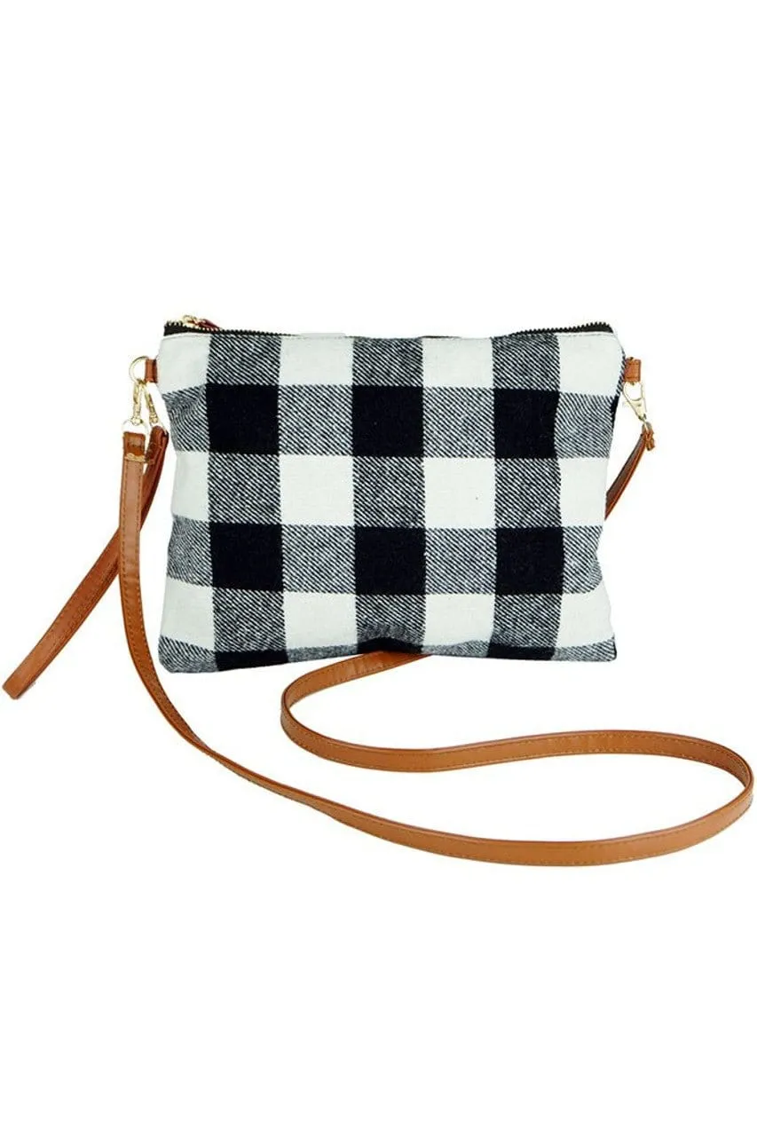 MB0065 BUFFALO PLAID CROSSBODY & WRISTLET BAG