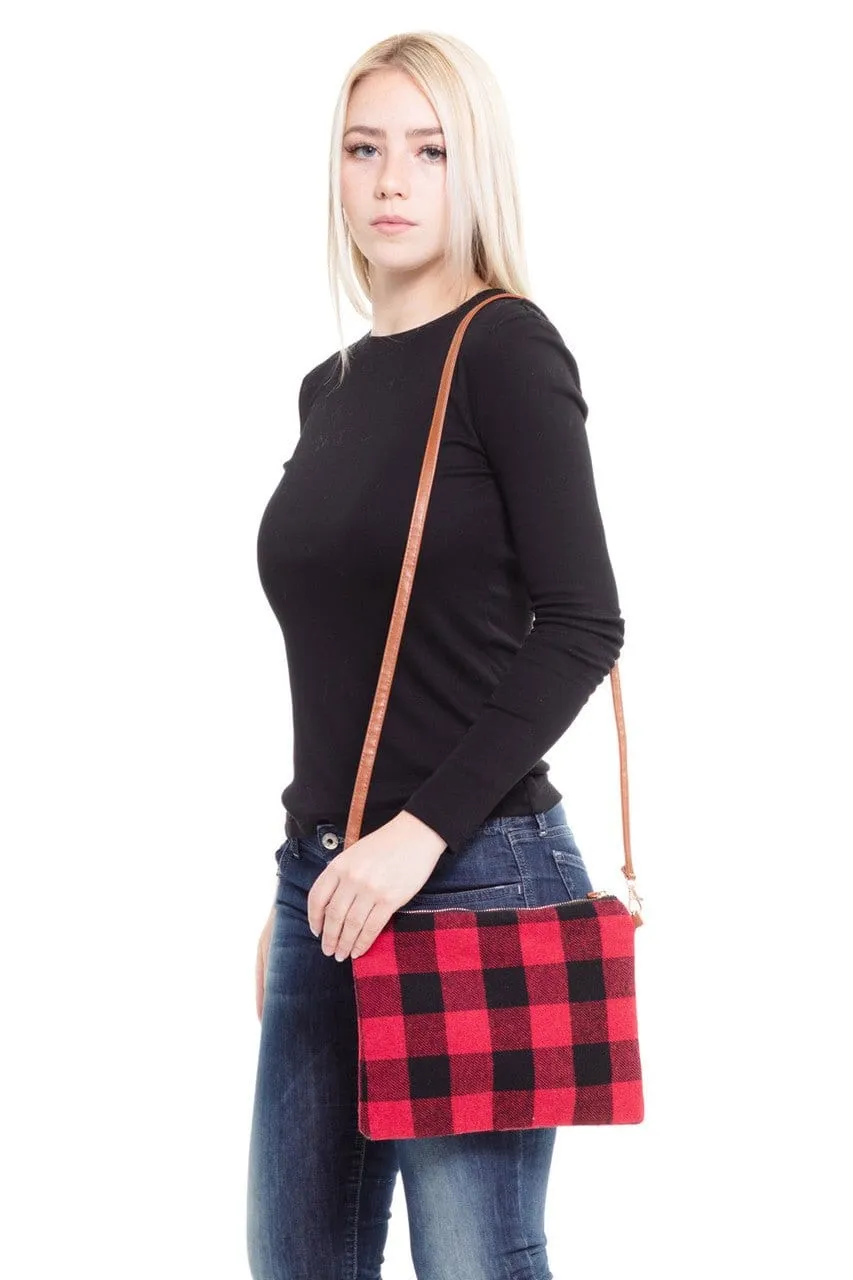 MB0065 BUFFALO PLAID CROSSBODY & WRISTLET BAG