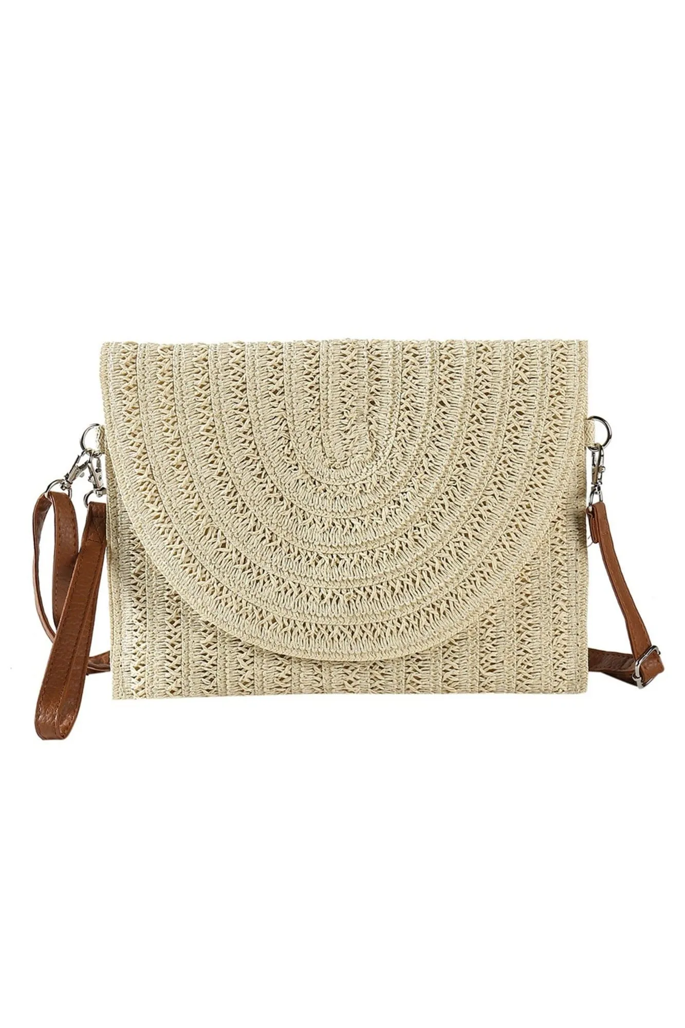 MB0181 Eden Striped Straw Crossbody/Clutch