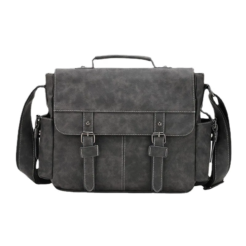 Men PU Leather Flap-Over Large Capacity Crossbody Bags Casual Fashion Multi-pocket Messenger Bag Handbag Shoulder