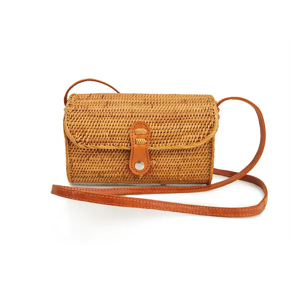 Messenger Natural Straw Bag