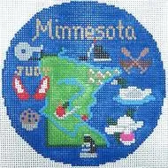 Minnesota 4" Travel Round Ornament Canvas