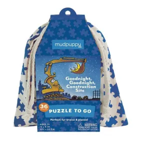 Mud Puppy 36 Piece Puzzle To Go Goodnight, Construction Site