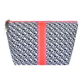 Navy Geometric Wash Bag