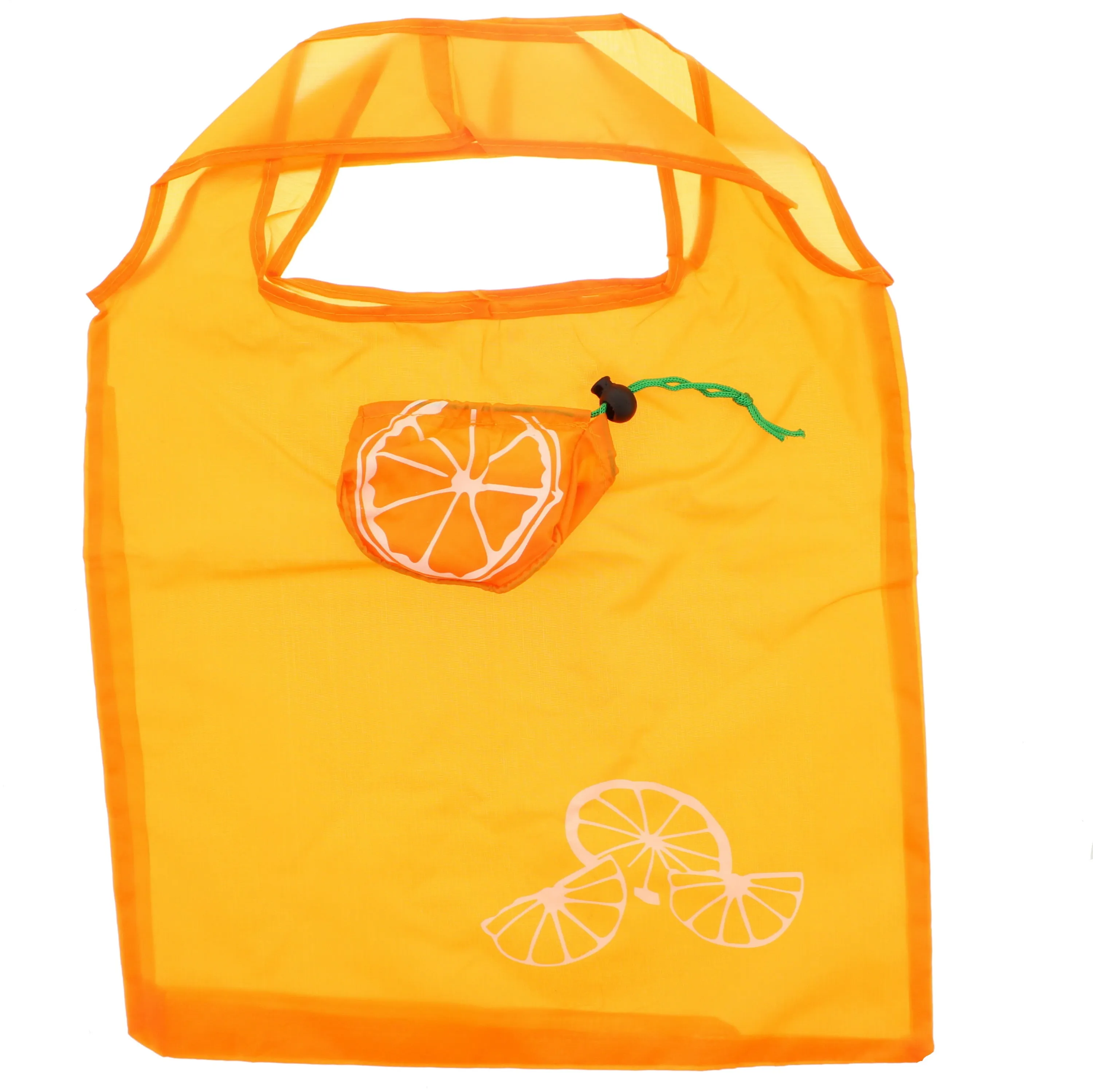 Orange Themed Shopping Bag in a Draw String Orange Pouch