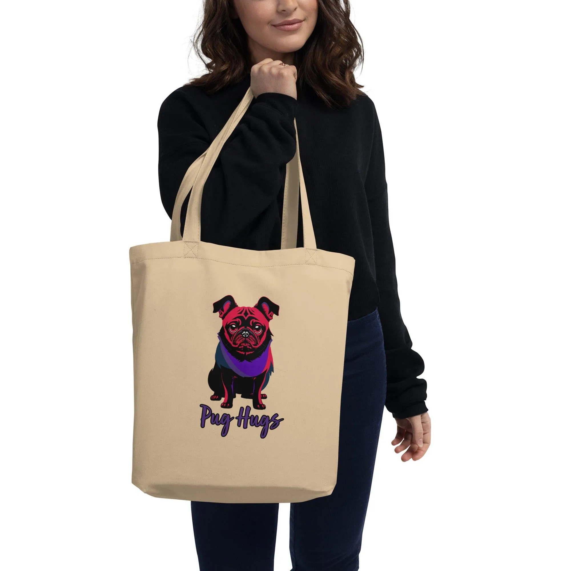 Oyster Eco Tote Bag Disco Pug Hugs