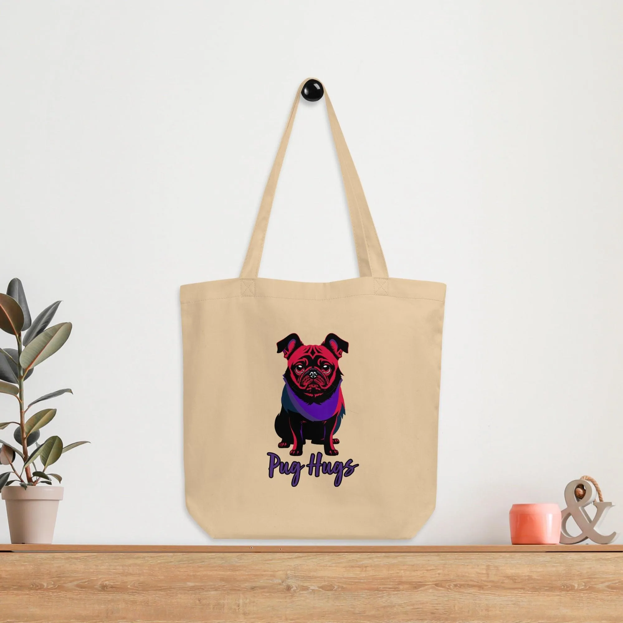 Oyster Eco Tote Bag Disco Pug Hugs