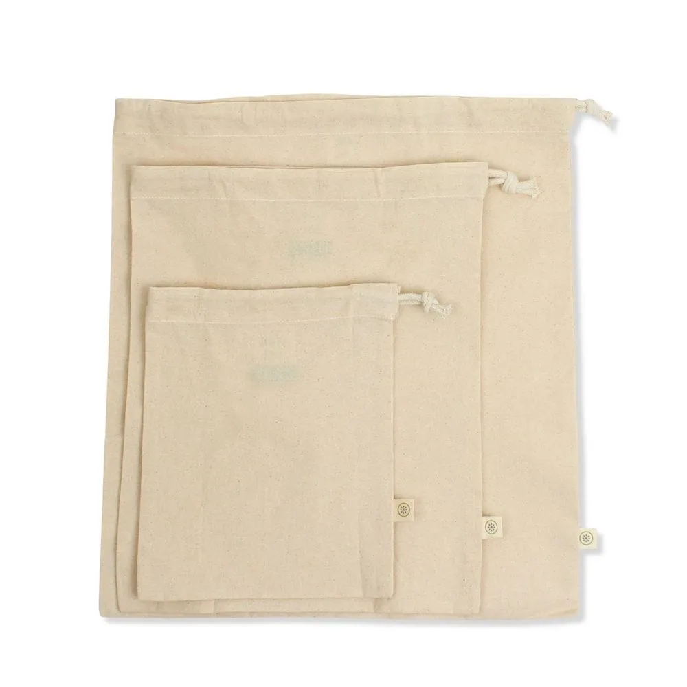 Pack of 3 Recycled Cotton Produce Bags