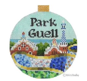 Park Guell Round Needlepoint Canvas