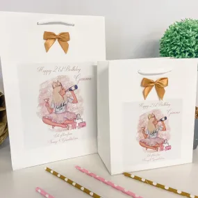 Personalised Birthday Gift Bag Birthday Girl Prosecco - 4 Hair Colour Options