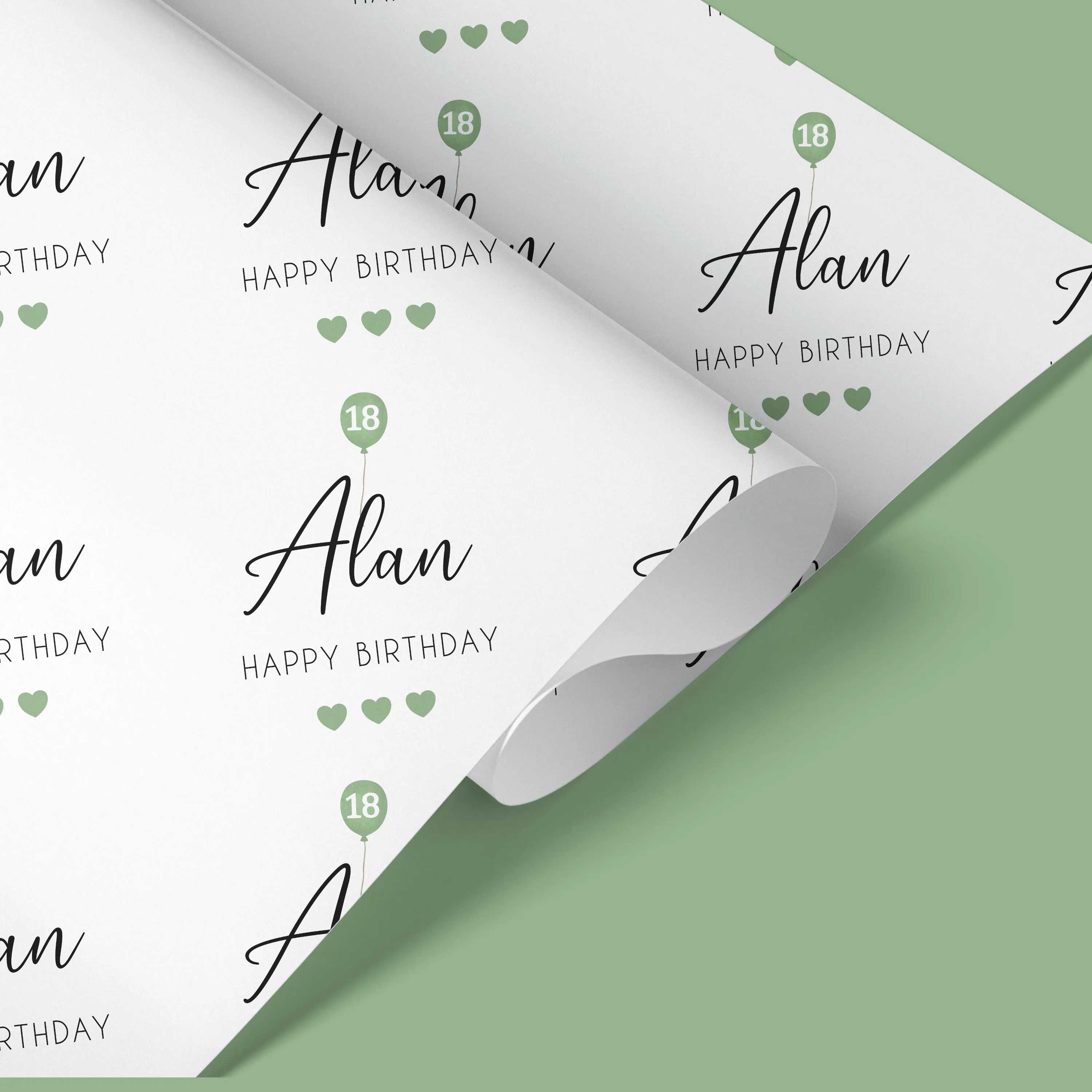 Personalised Birthday Gift Bag Green Balloon