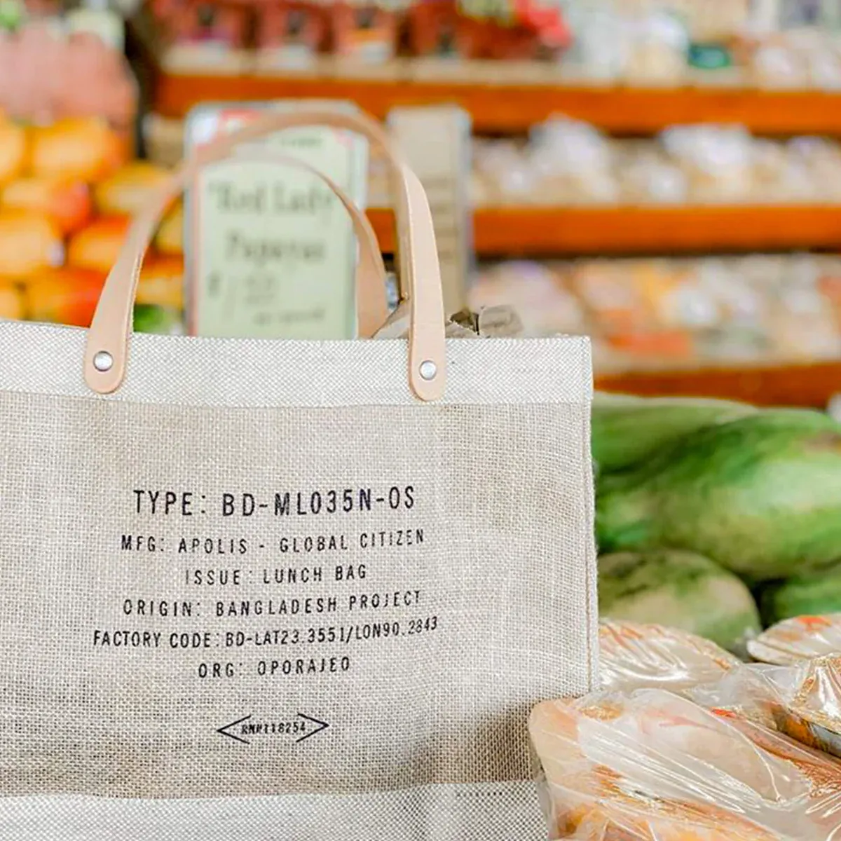 Petite Market Bag in Natural Lavender Bloom by Amy Logsdon